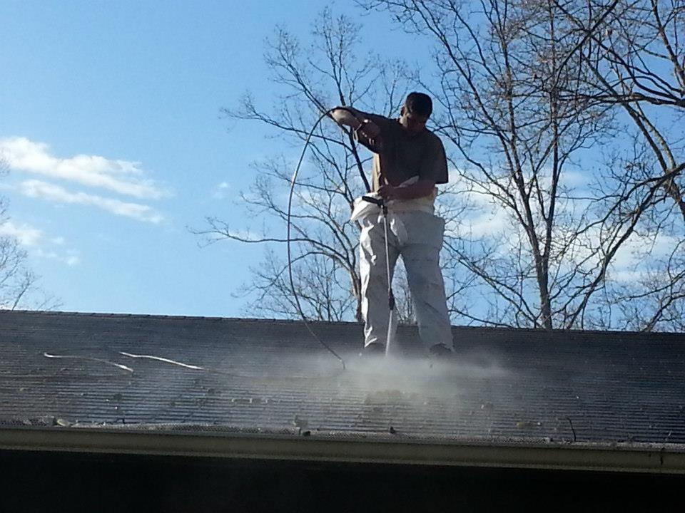 Power washing home exterior